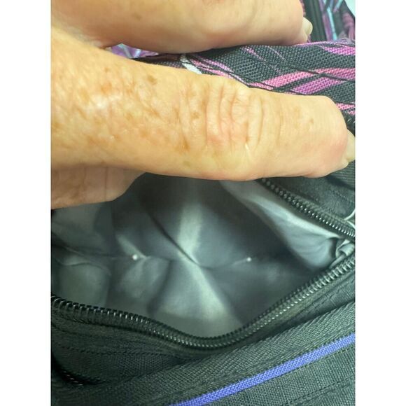 High Sierra Purple Leaf Pattern Multi Pocket Laptop Backpack The Hostel - Picture 6 of 10